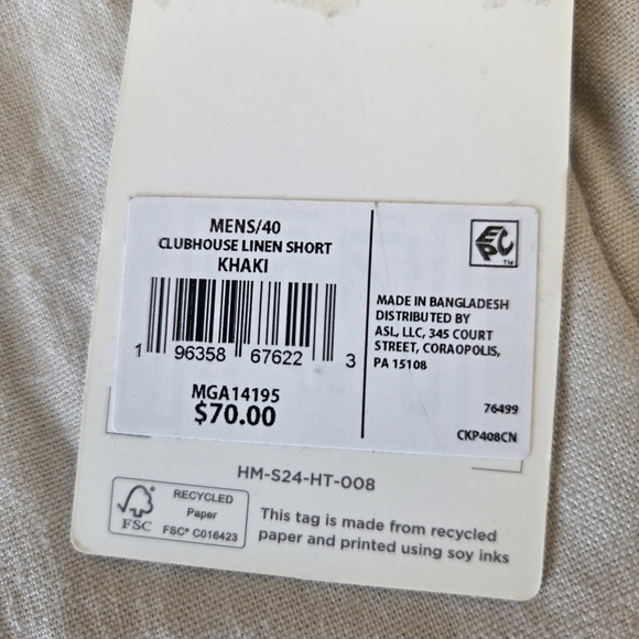 Men's Walter Hagen Clubhouse Khaki Linen Shorts Size 40 Golf Outdoor Active - Picture 3 of 9